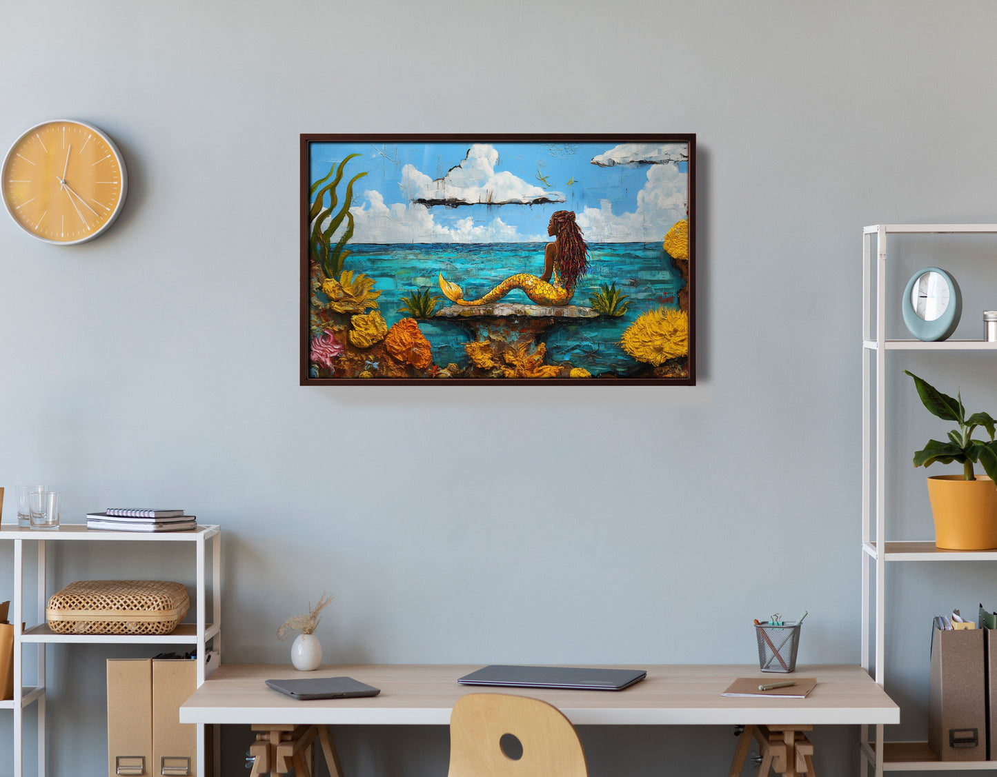 Black Mermaid Beach Caribbean wall art view 36