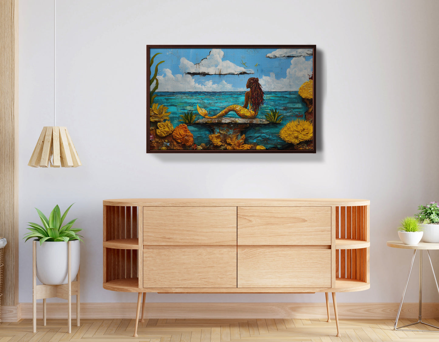 Black Mermaid Beach Caribbean wall art view 32