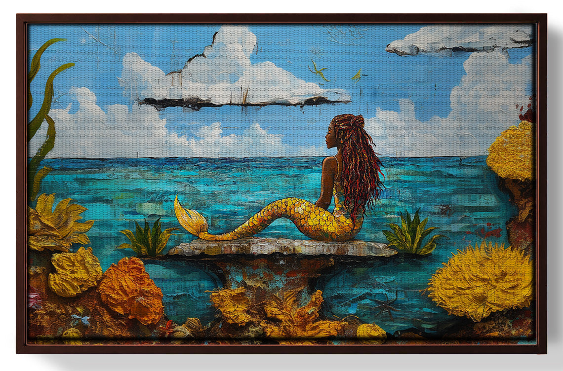 Black Mermaid Beach Caribbean wall art view 31