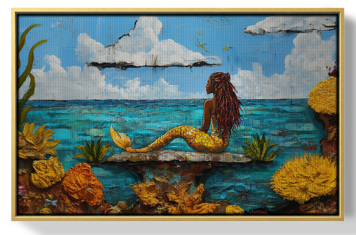 Black Mermaid Beach Caribbean wall art view 37