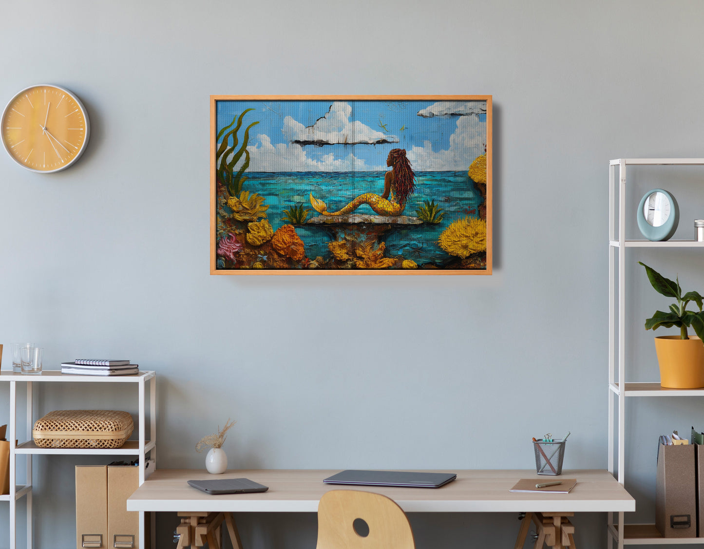 Black Mermaid Beach Caribbean wall art view 48