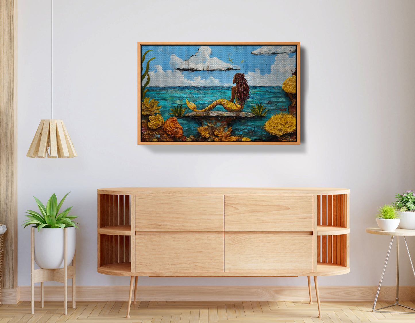 Black Mermaid Beach Caribbean wall art view 44