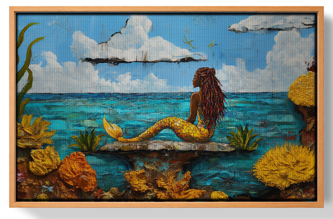 Black Mermaid Beach Caribbean wall art view 43