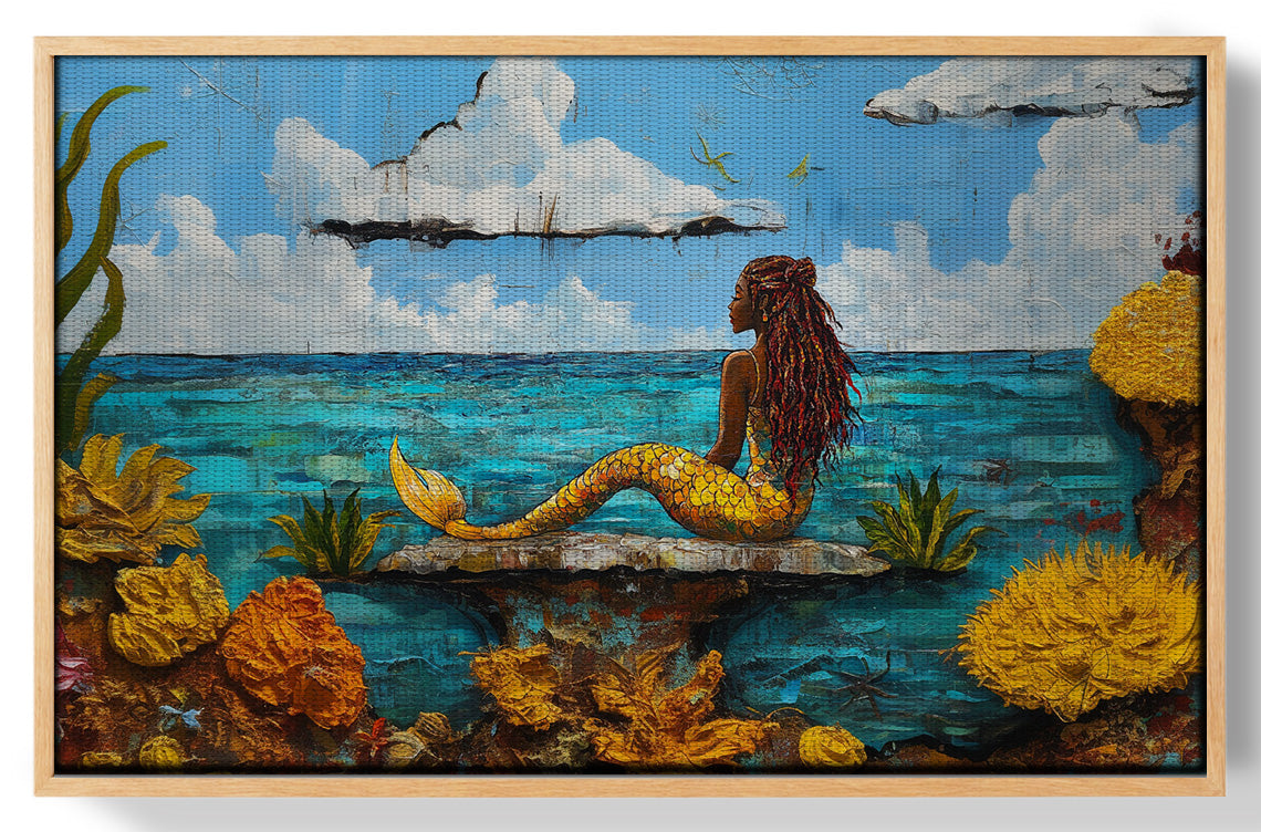 Black Mermaid Beach Caribbean wall art view 49