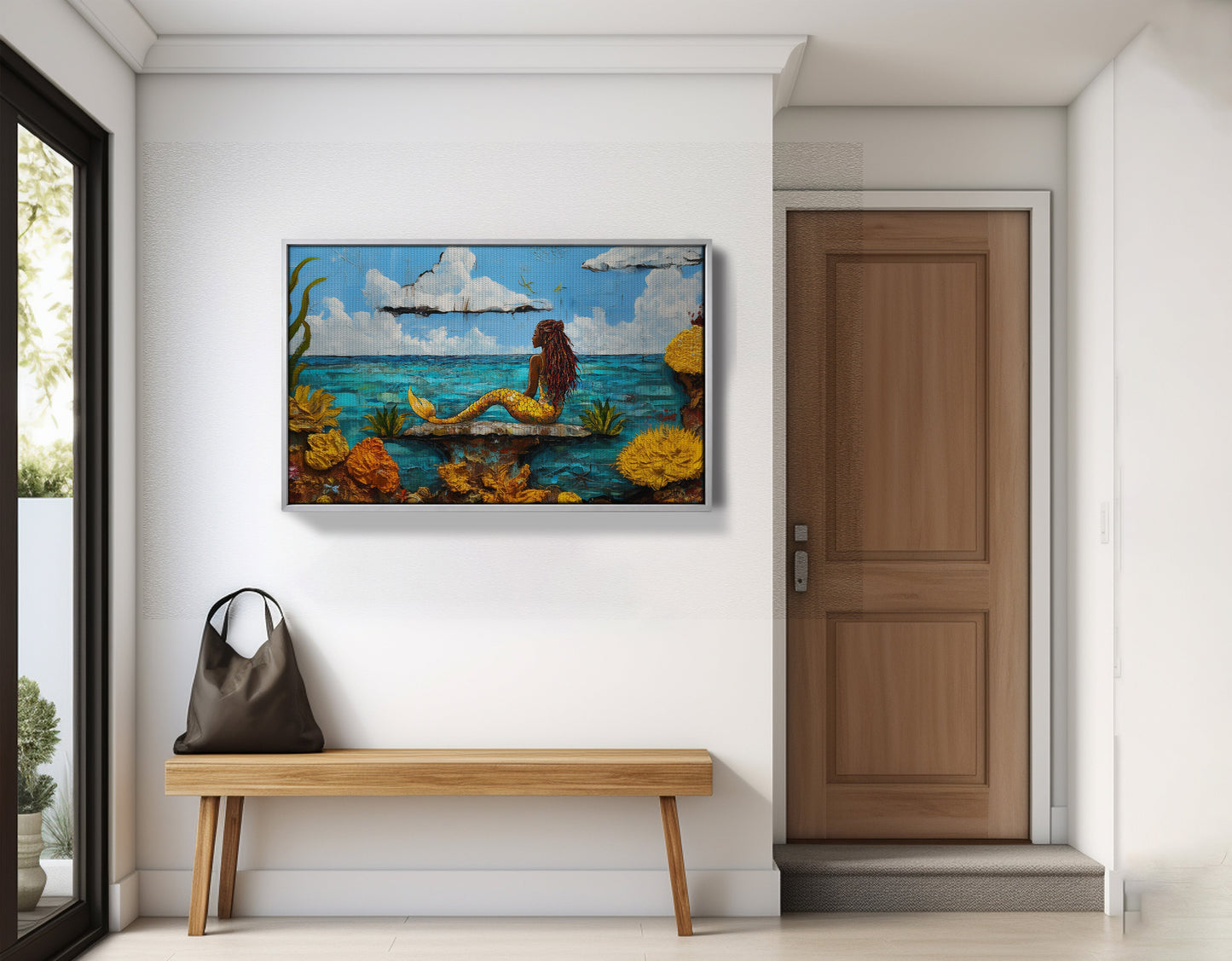 Black Mermaid Beach Caribbean wall art view 59