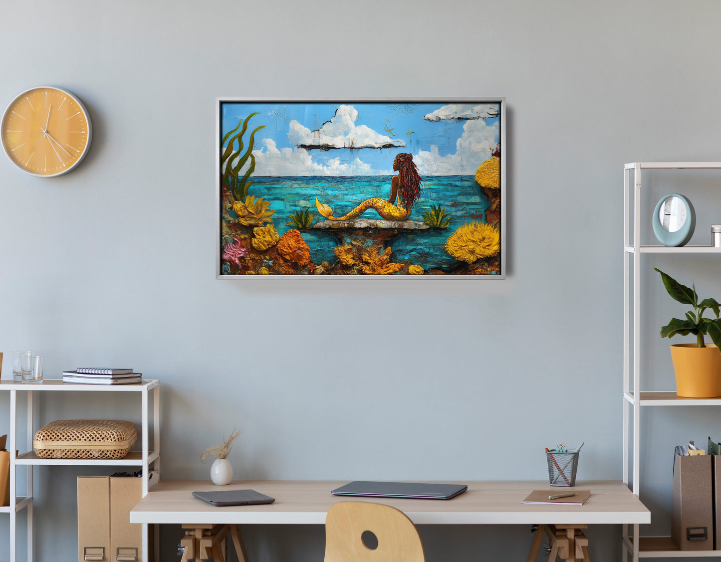 Black Mermaid Beach Caribbean wall art view 60