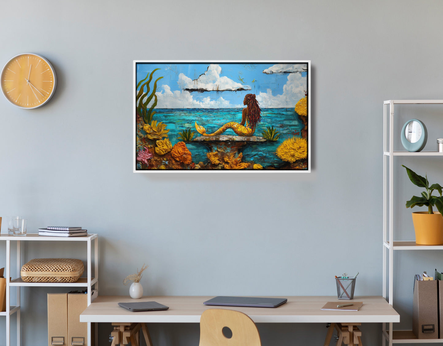 Black Mermaid Beach Caribbean wall art view 66