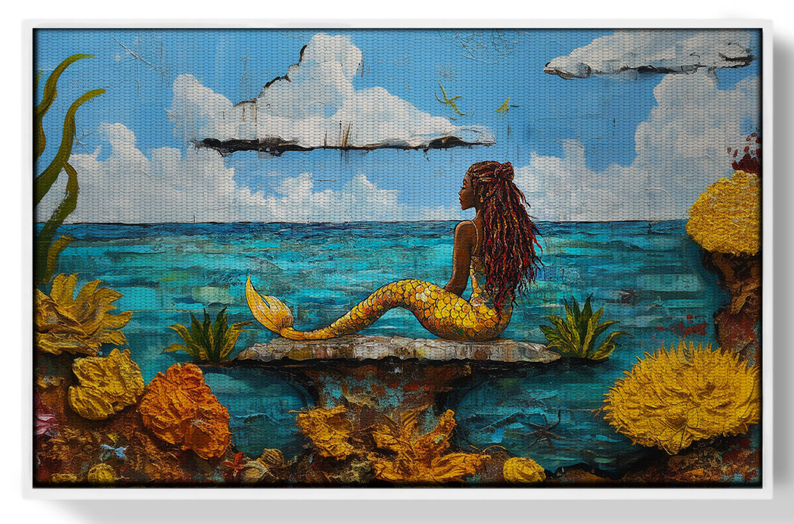 Black Mermaid Beach Caribbean wall art view 61