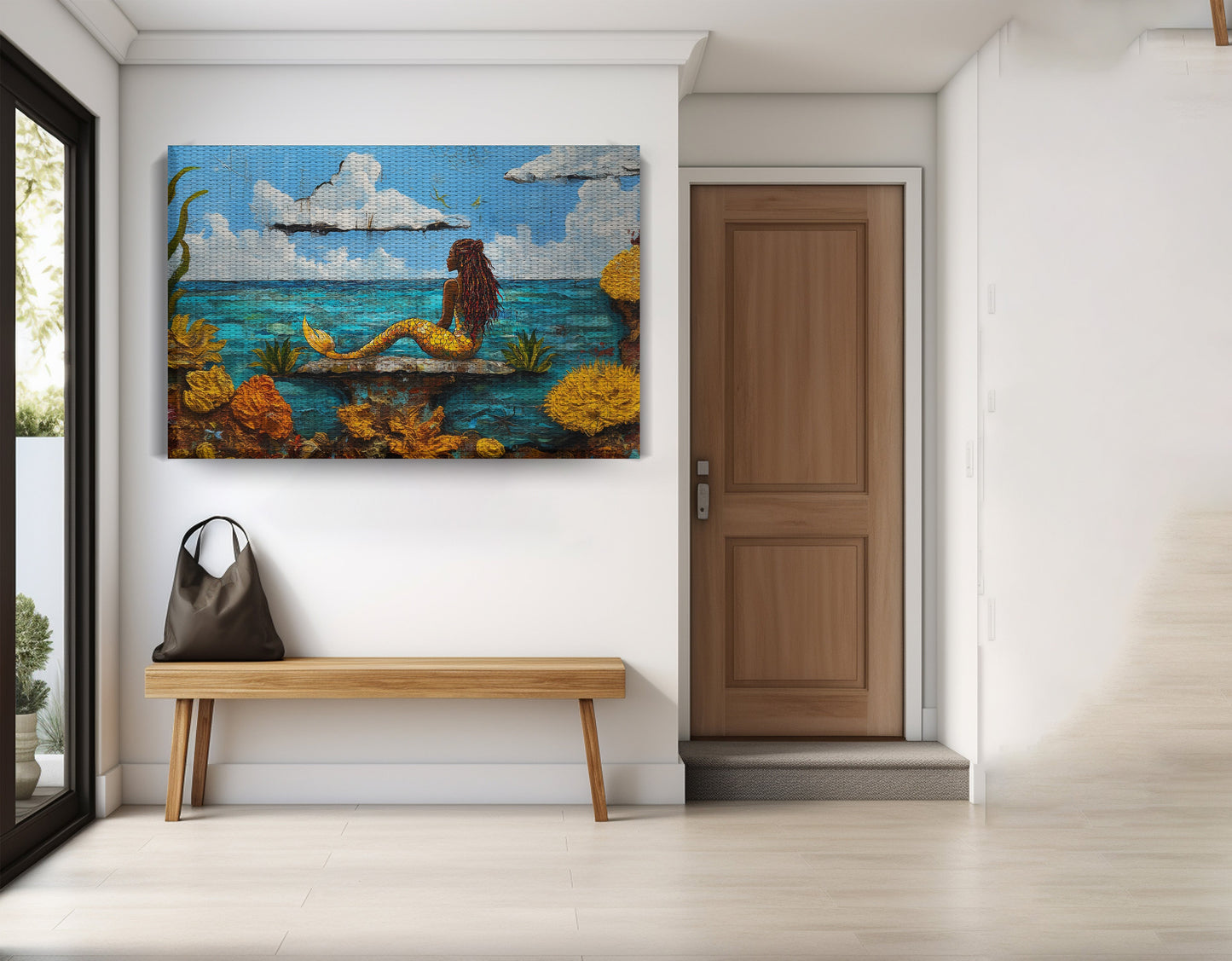 Black Mermaid Beach Caribbean wall art view 17