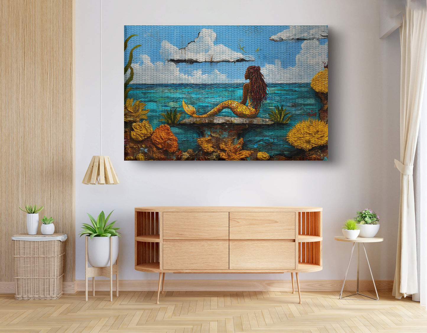 Black Mermaid Beach Caribbean wall art view 14