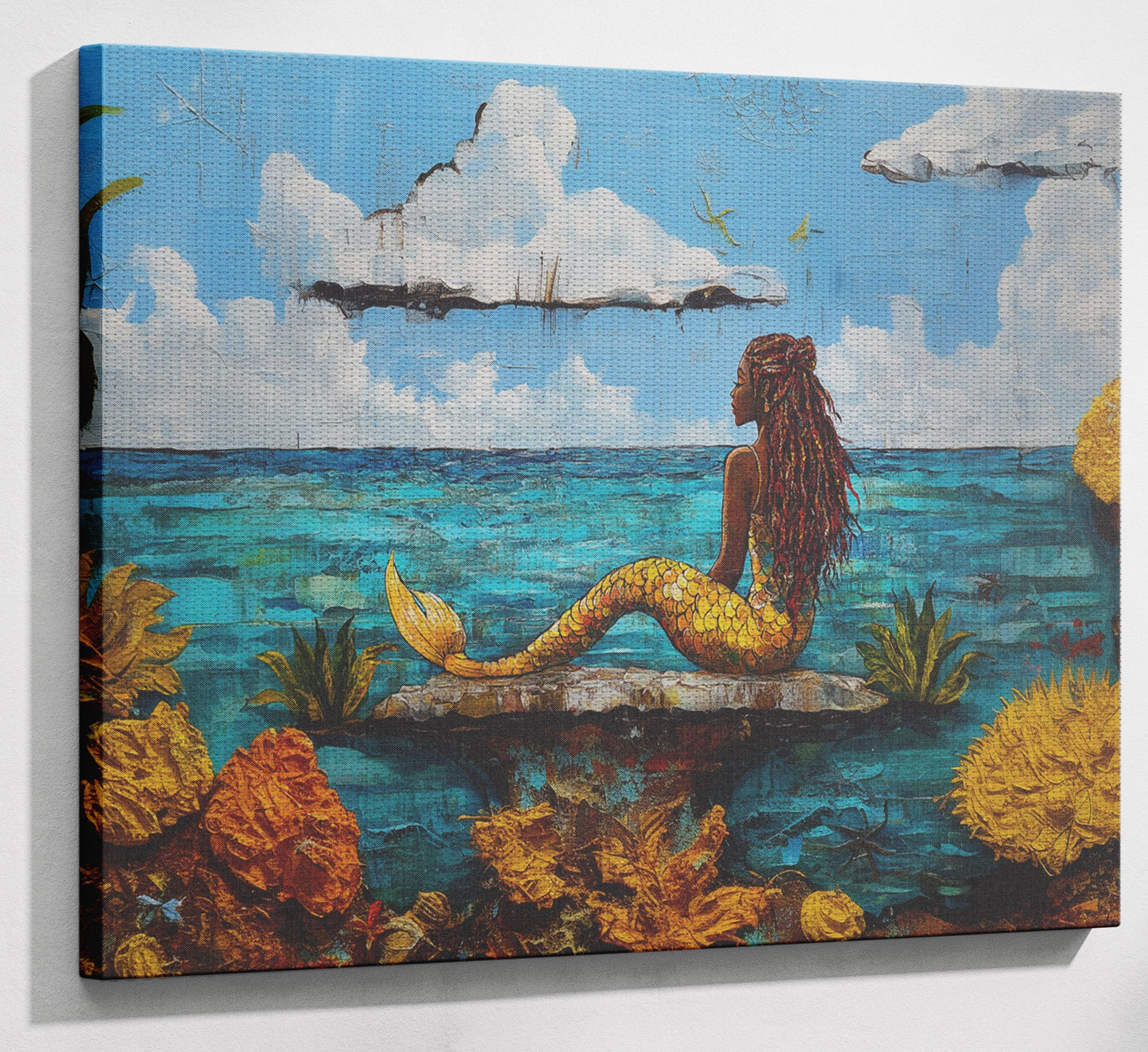 Black Mermaid Beach Caribbean wall art view 13