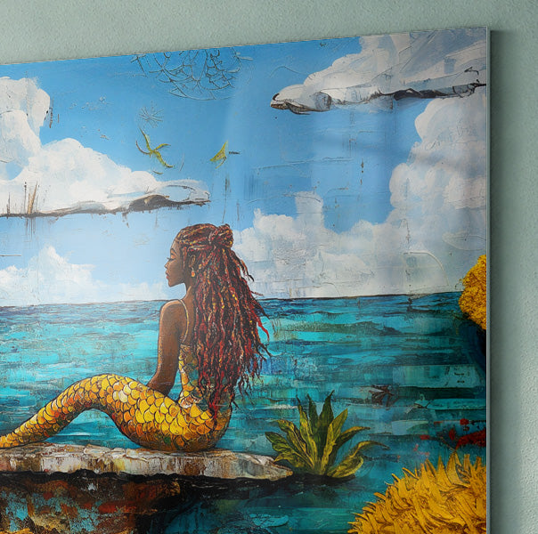 Black Mermaid Beach Caribbean wall art view 22