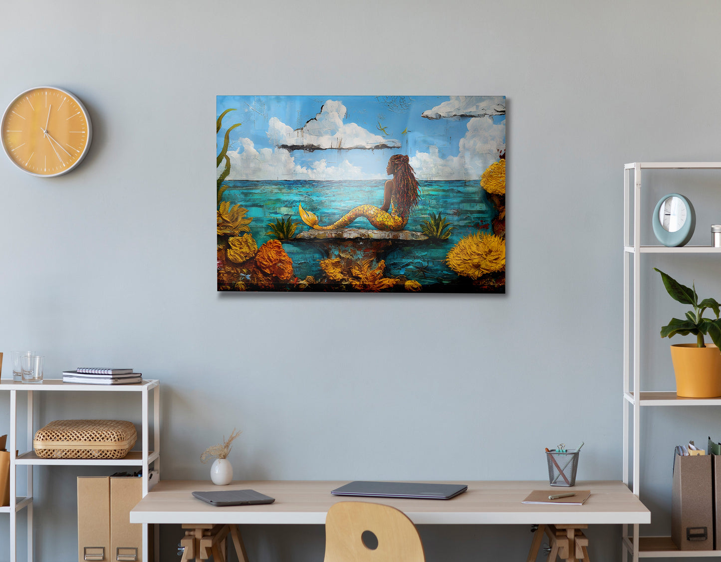 Black Mermaid Beach Caribbean wall art view 24
