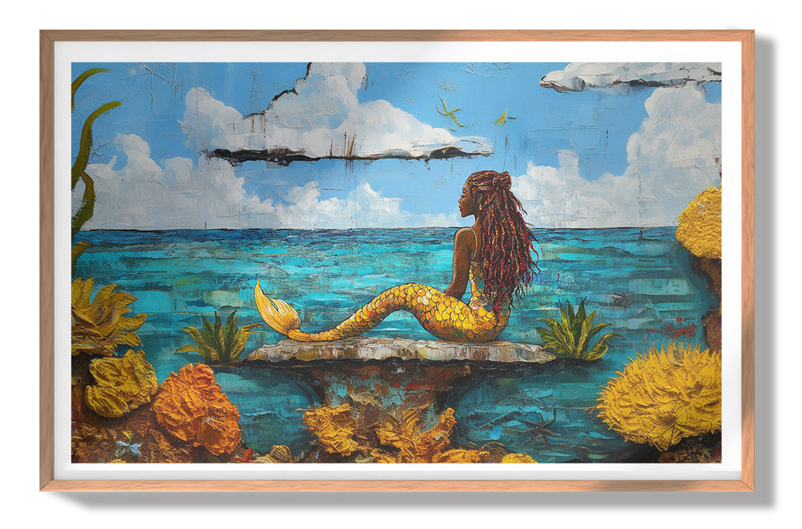Black Mermaid Beach Caribbean wall art view 79