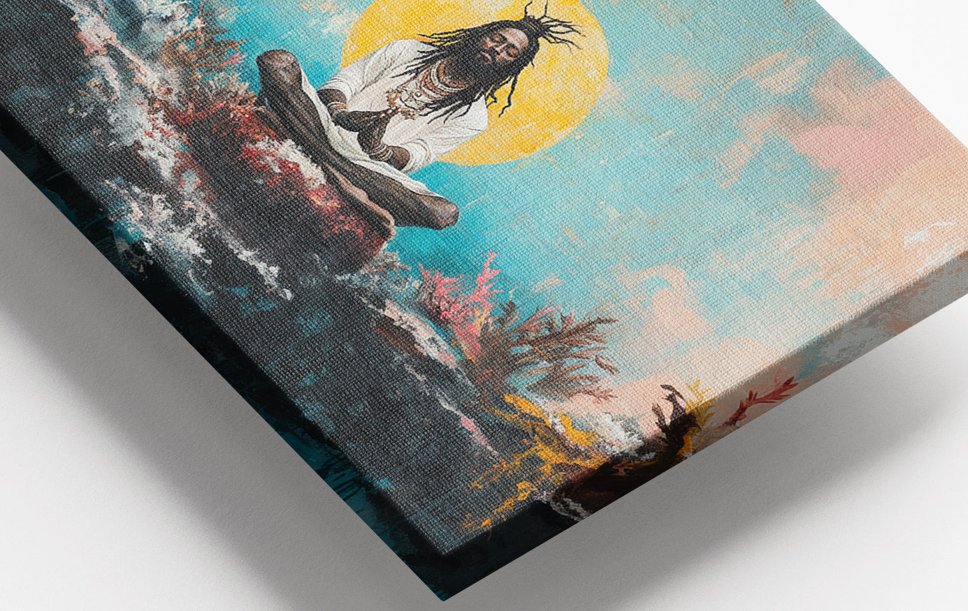 Close-up of Black Woman Water Meditation African American wall art detail