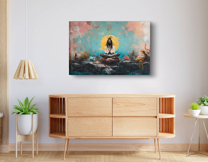 Black Woman Water Meditation Wall Art