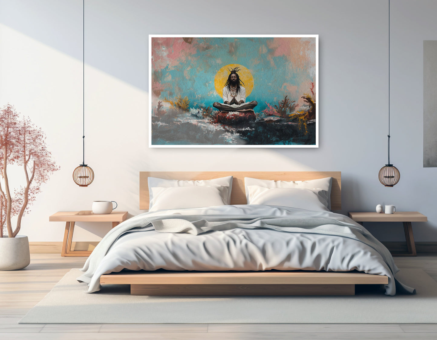 Black Woman Water Meditation African American wall art artwork view
