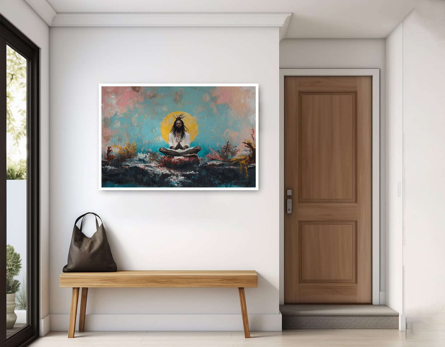 Black Woman Water Meditation African American wall art home decor view