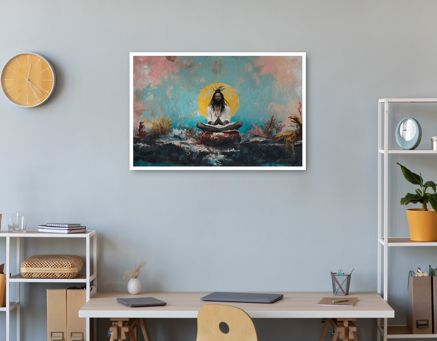 Black Woman Water Meditation African American wall art print view