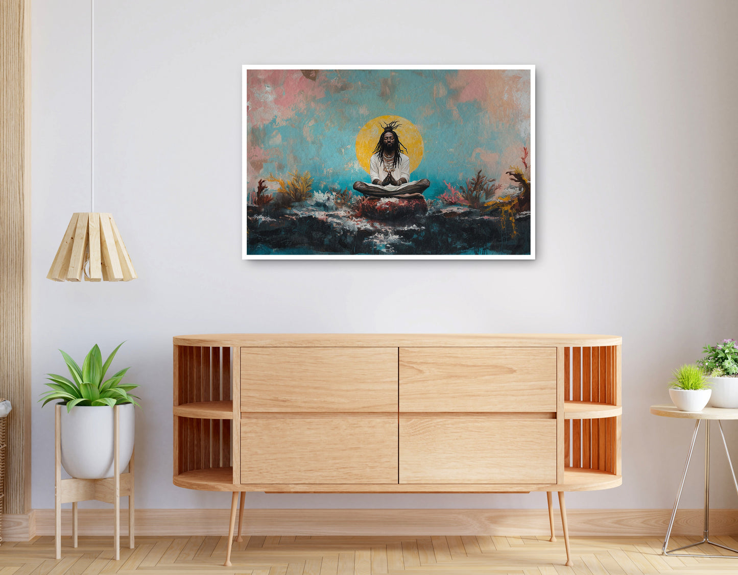 Alternate view of Black Woman Water Meditation African American wall art canvas print