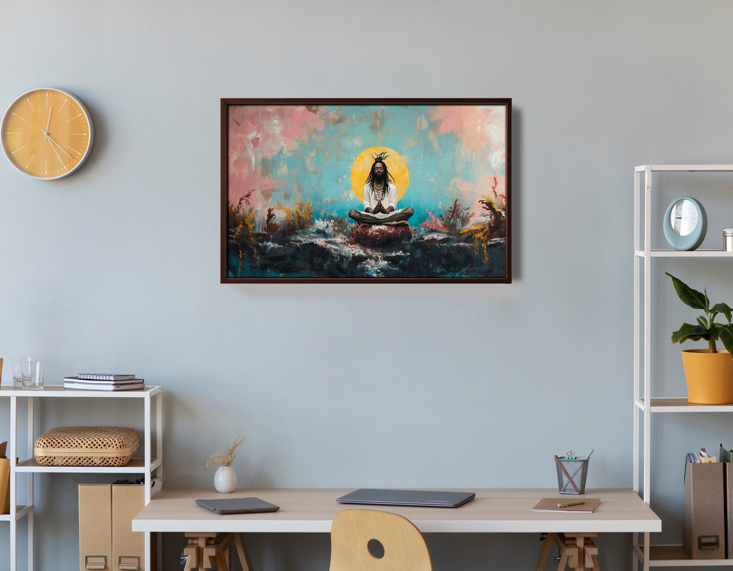 Black Woman Water Meditation African American wall art view 36