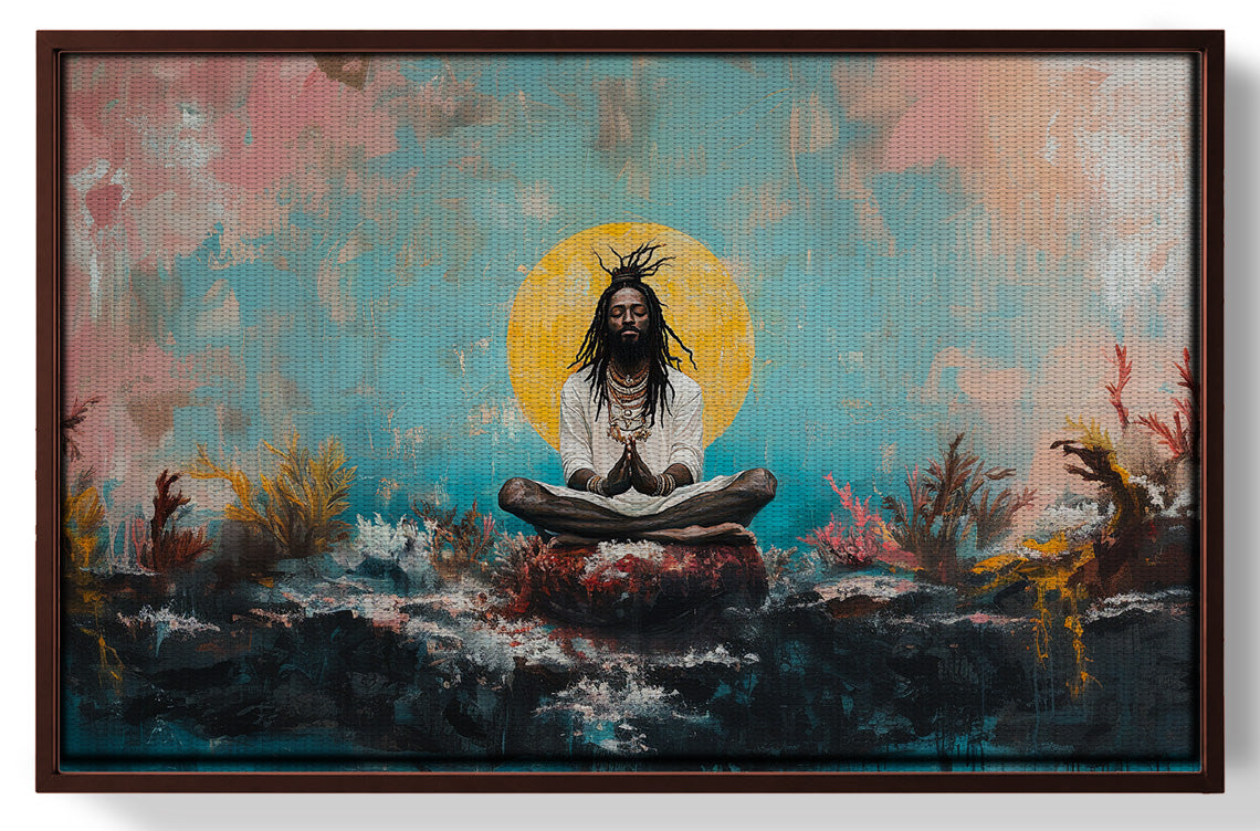 Black Woman Water Meditation African American wall art view 31