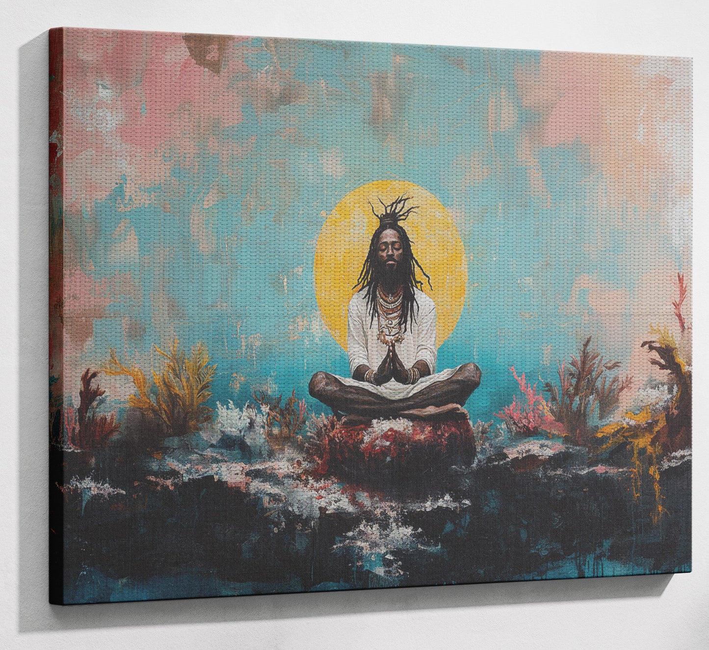 Black Woman Water Meditation African American wall art view 13