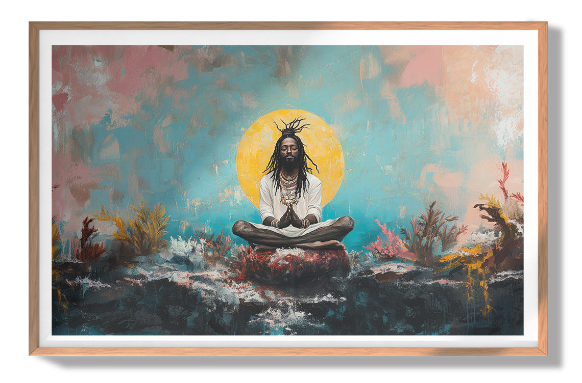 Black Woman Water Meditation African American wall art view 79