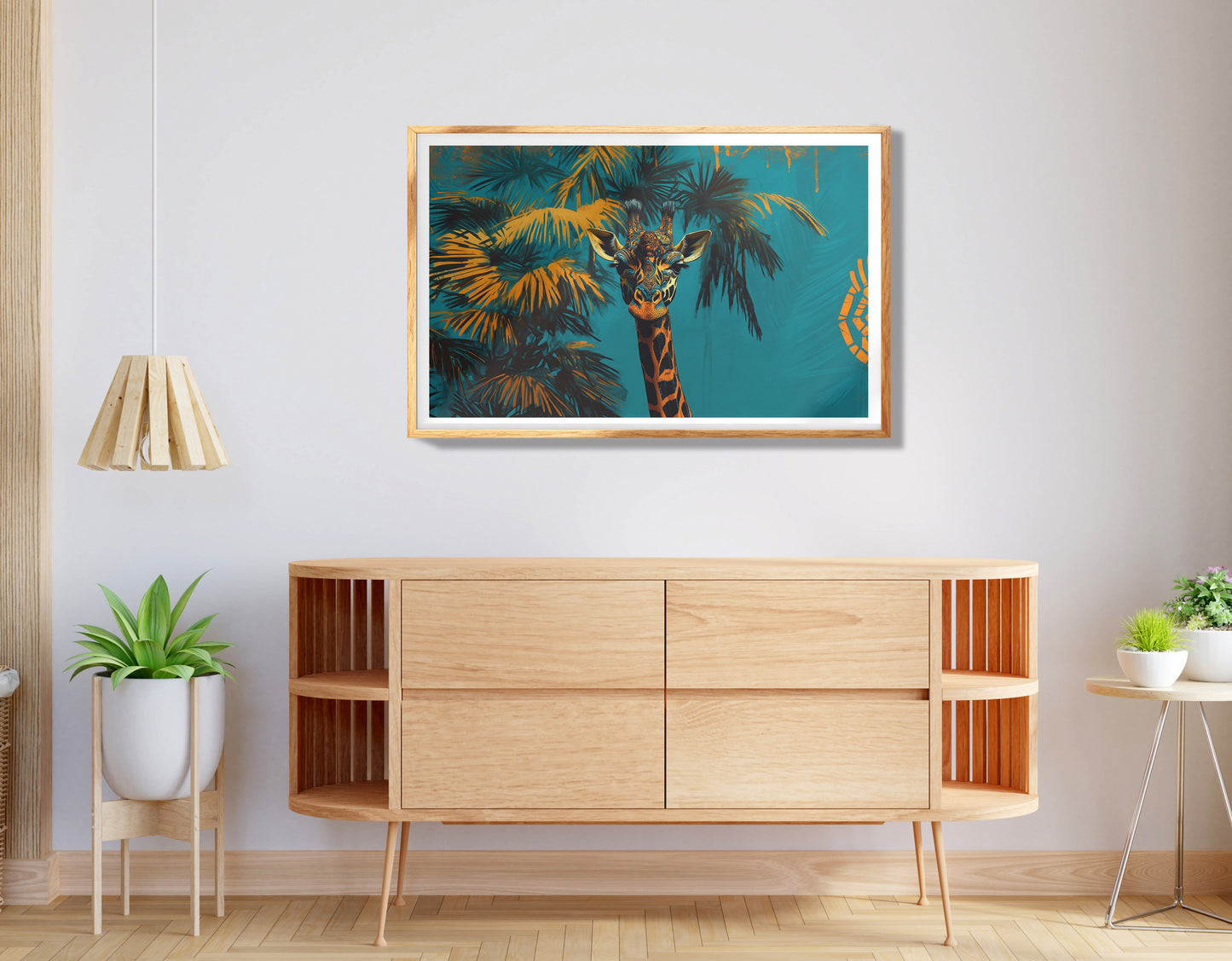 Giraffe Tropical Sunset Black Caribbean wall art view 74