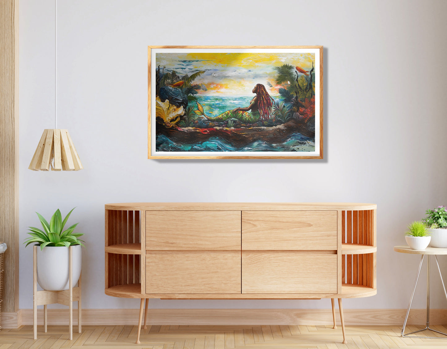 Giraffe Red Moon Jungle African American canvas print view 74