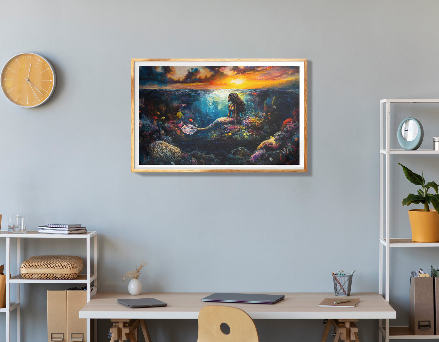 Black Mermaid Beach Caribbean wall art view 78