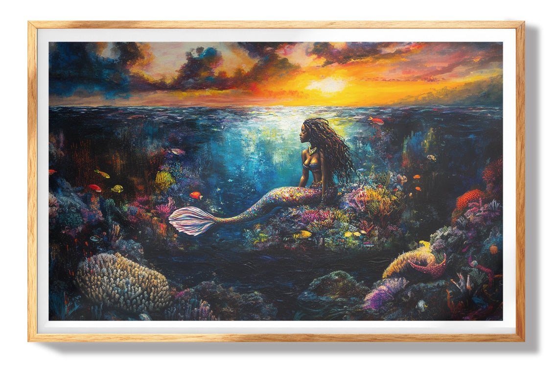 Black Mermaid Beach Caribbean wall art view 73