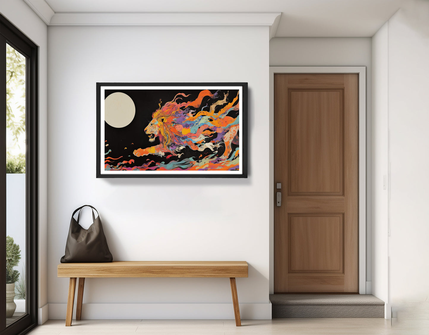 Fiery Lion Moon Black African American canvas print view 71