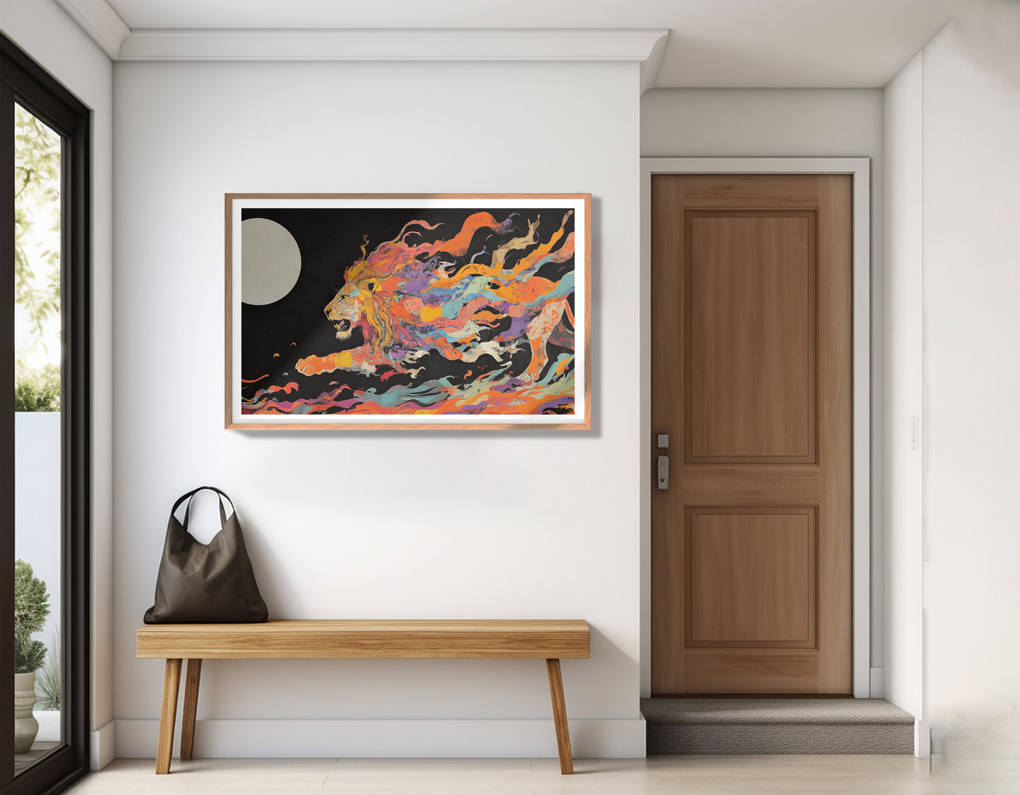 Fiery Lion Moon Black African American canvas print view 83