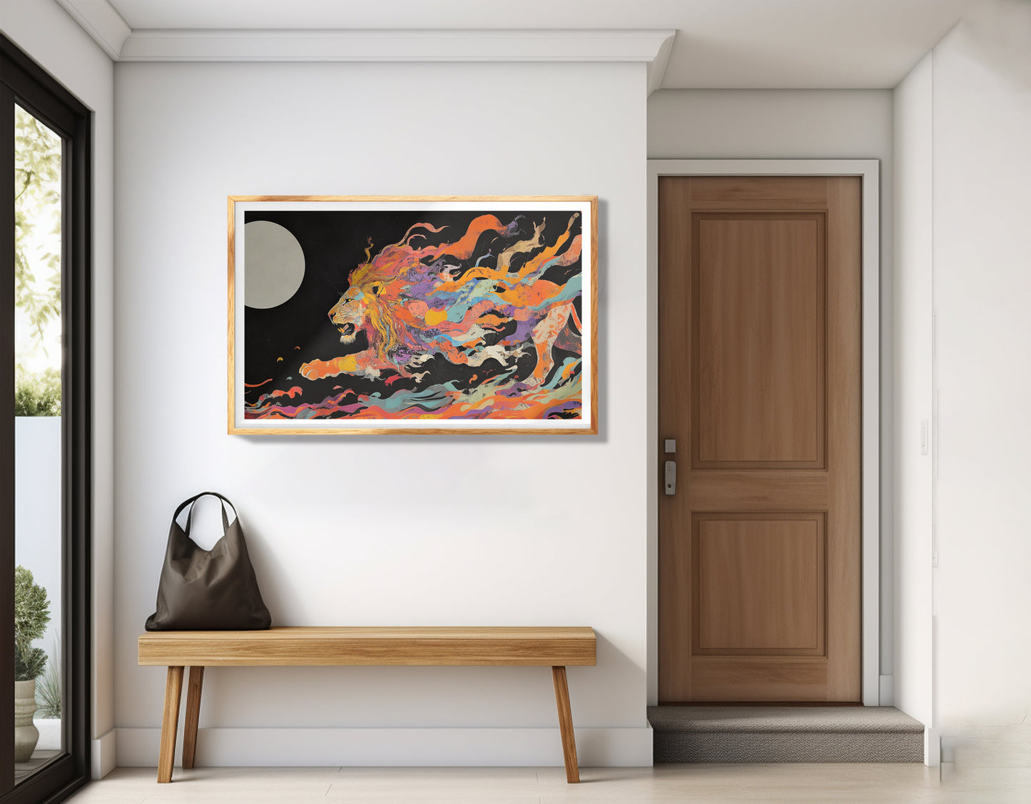Fiery Lion Moon Black African American canvas print view 77