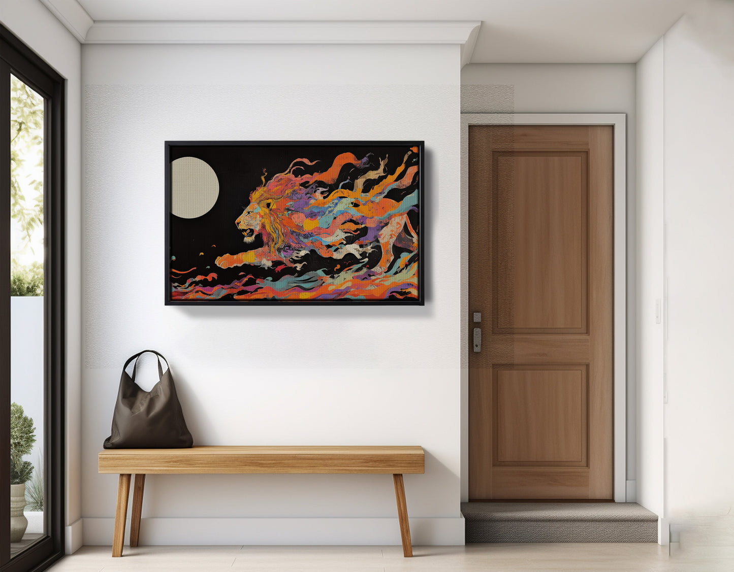 Fiery Lion Moon Black African American canvas print view 29
