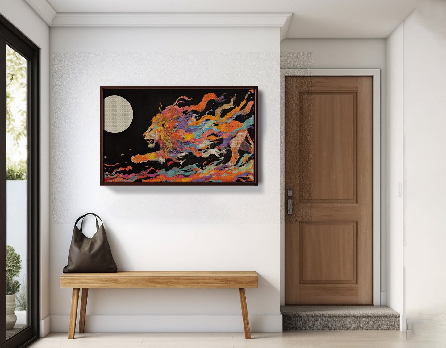 Fiery Lion Moon Black African American canvas print view 35
