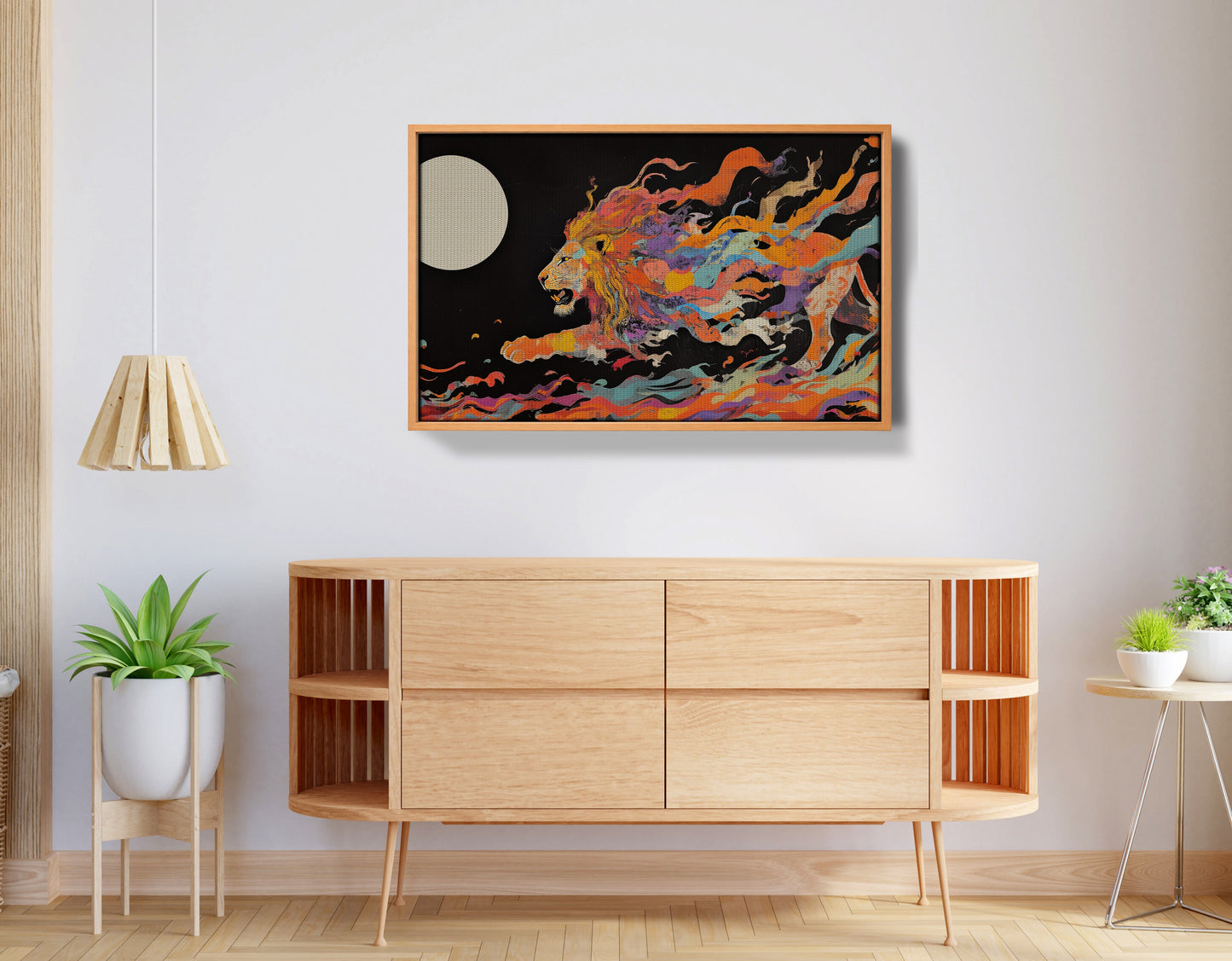 Fiery Lion Moon Black African American canvas print view 44