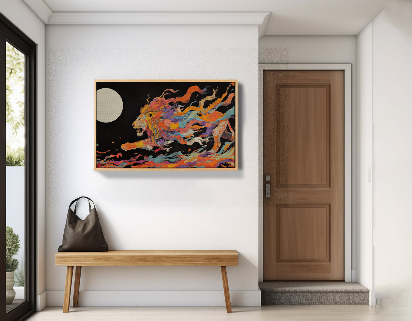Fiery Lion Moon Black African American canvas print view 53