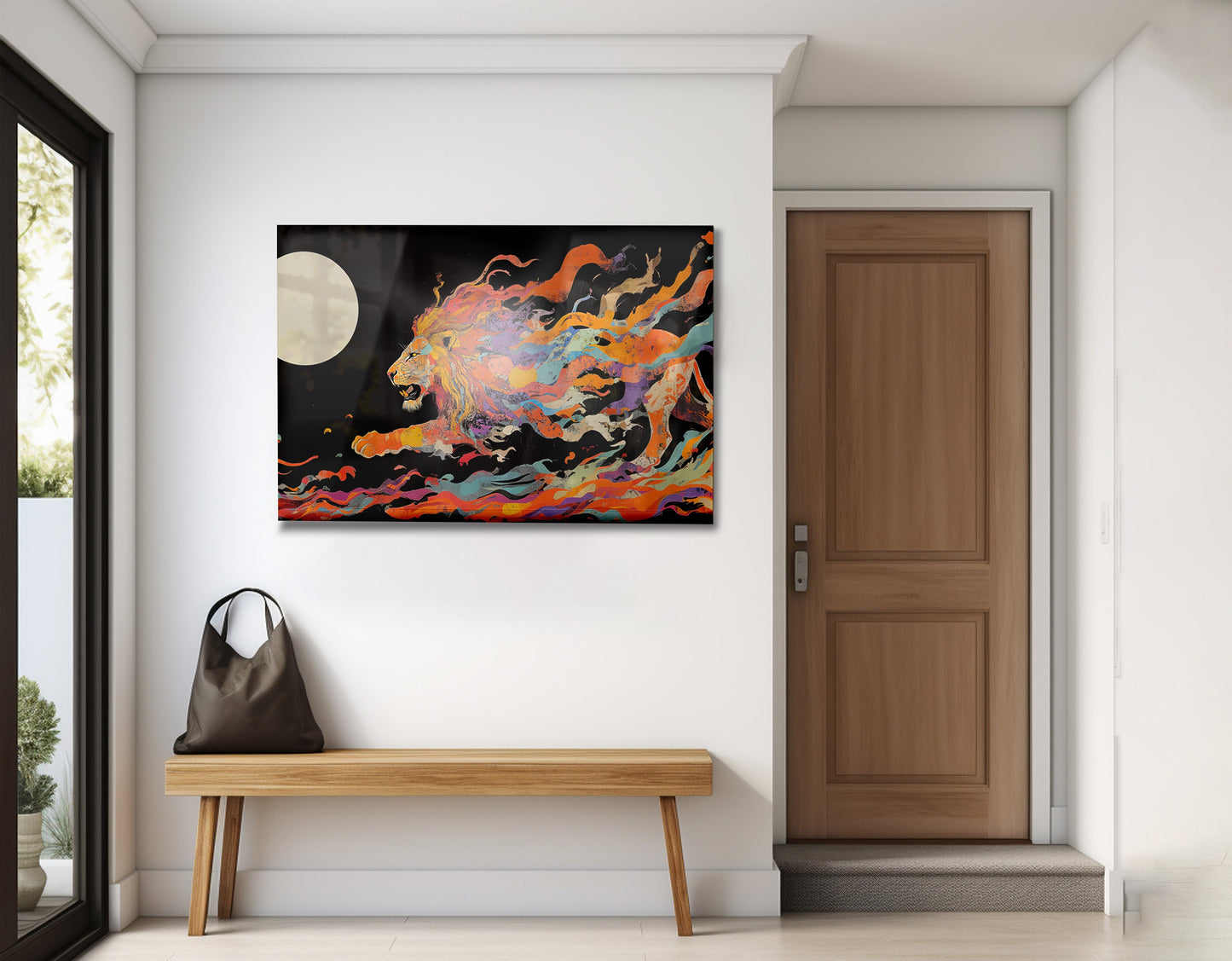 Fiery Lion Moon Black African American canvas print view 23