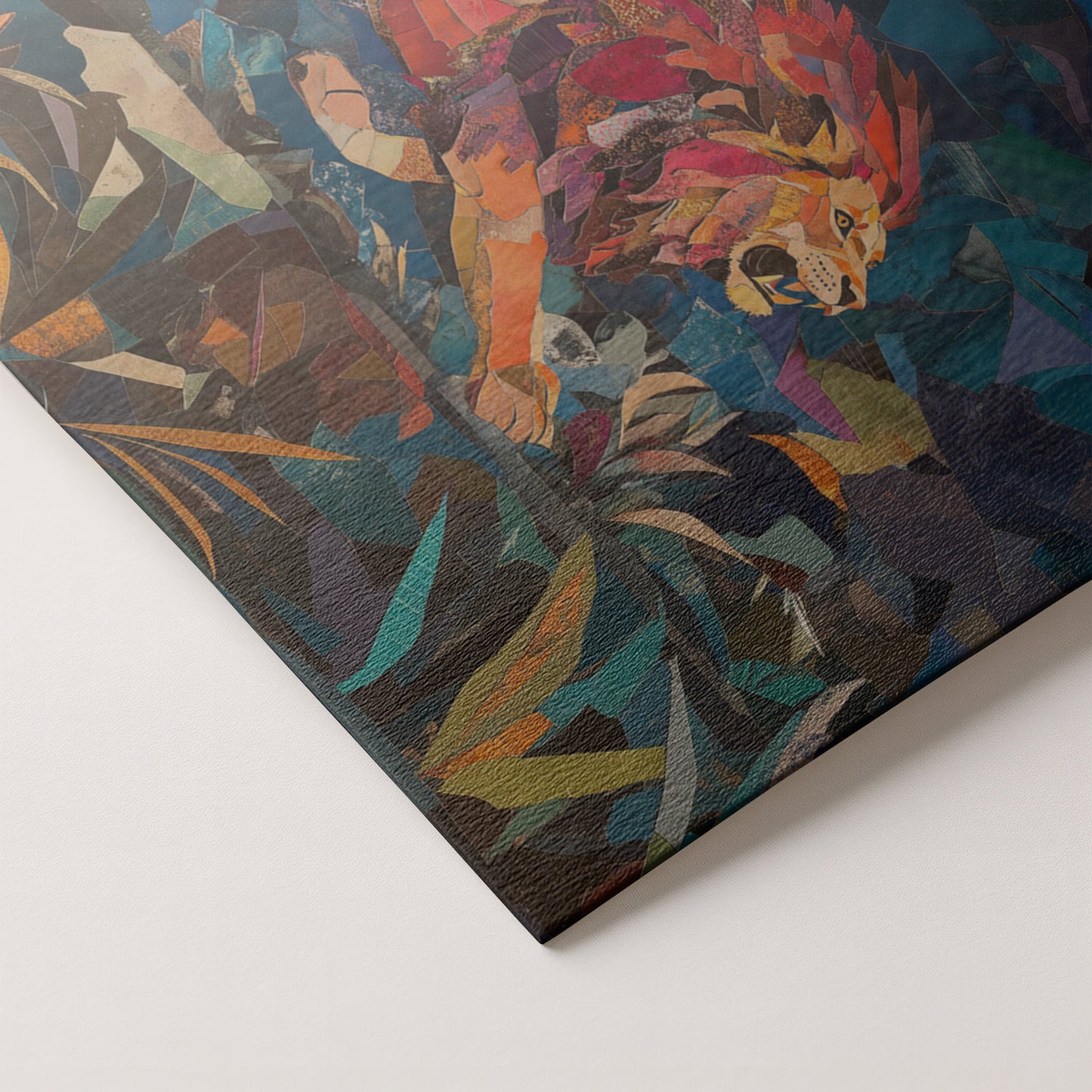 Colorful Lion Moon African American canvas print artwork by MoomZee Artwork