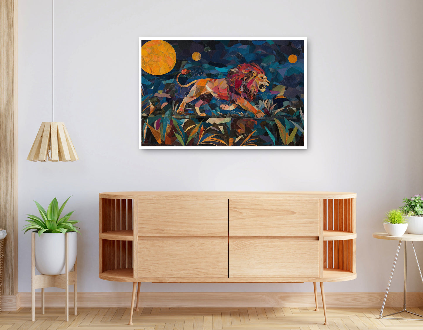 Alternate view of Colorful Lion Moon African American canvas print