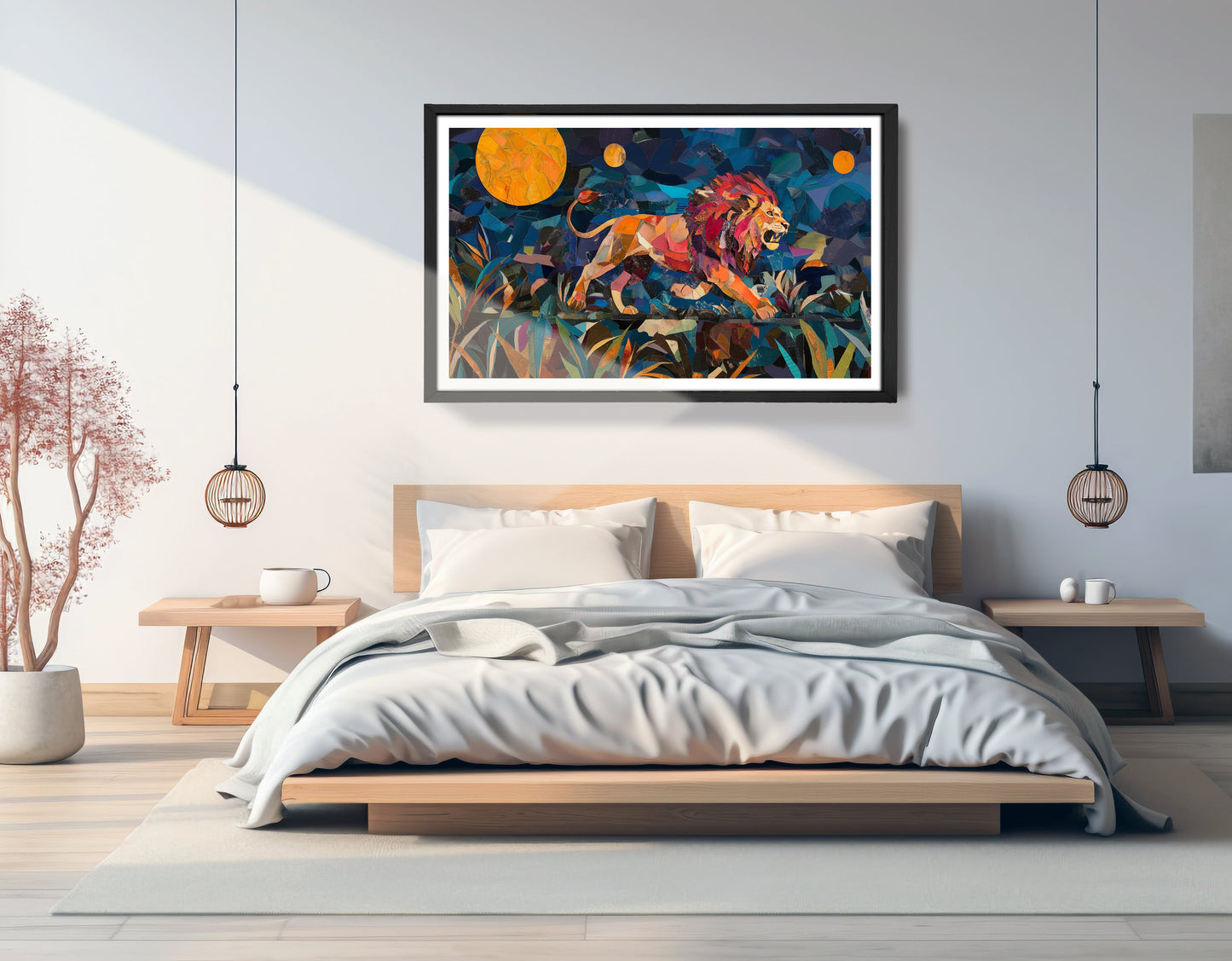 Colorful Lion Moon African American canvas print view 69