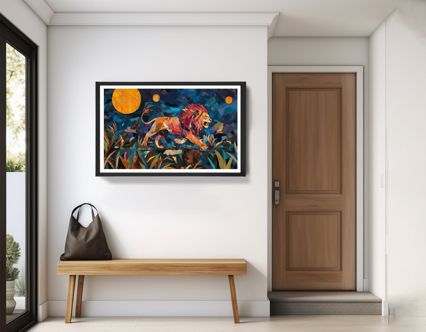 Colorful Lion Moon African American canvas print view 71