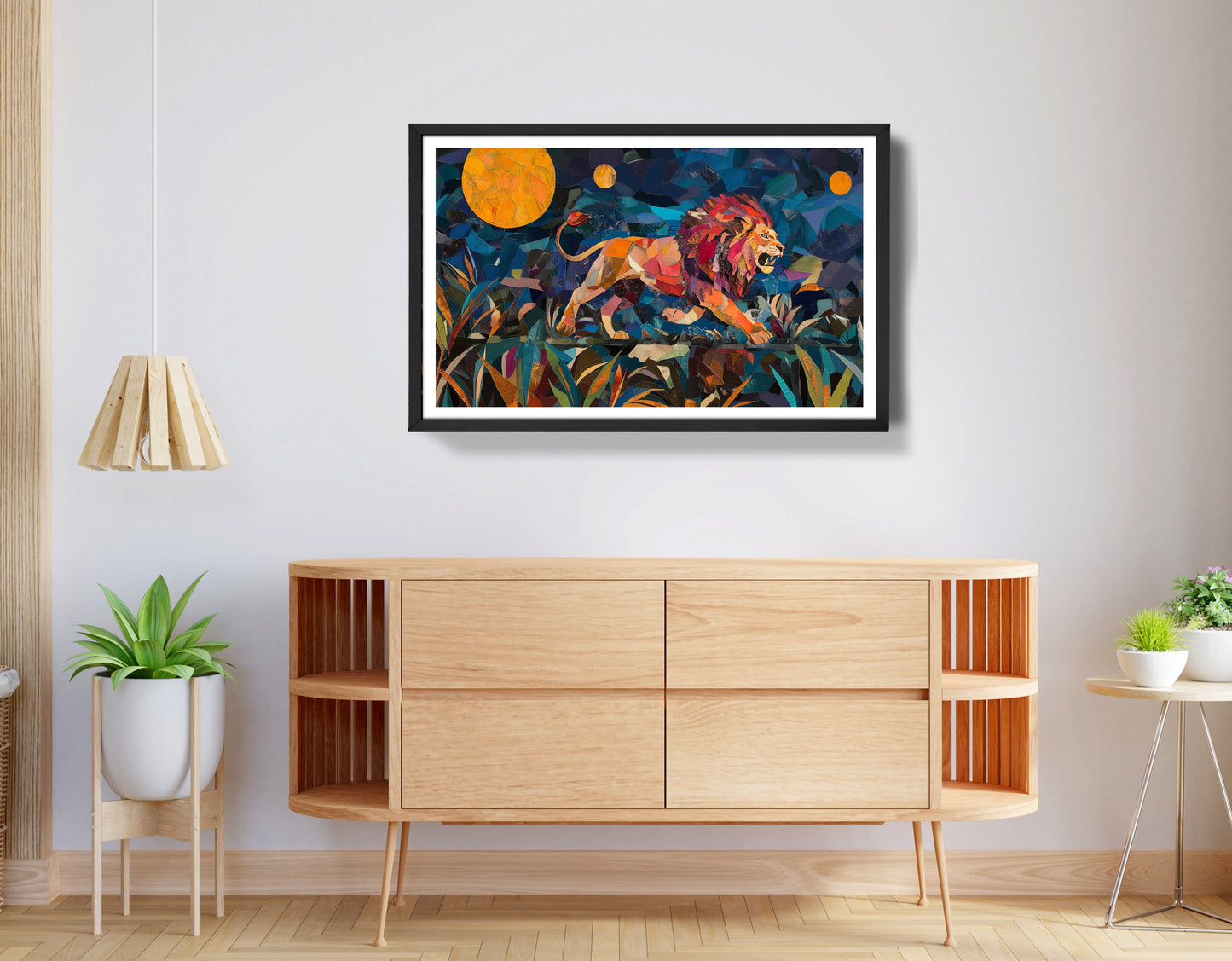 Colorful Lion Moon African American canvas print view 68