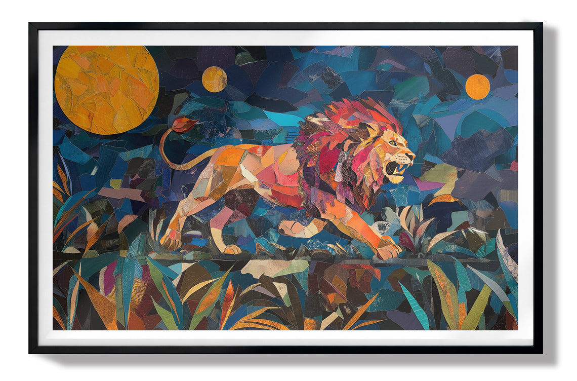 Colorful Lion Moon African American canvas print view 67