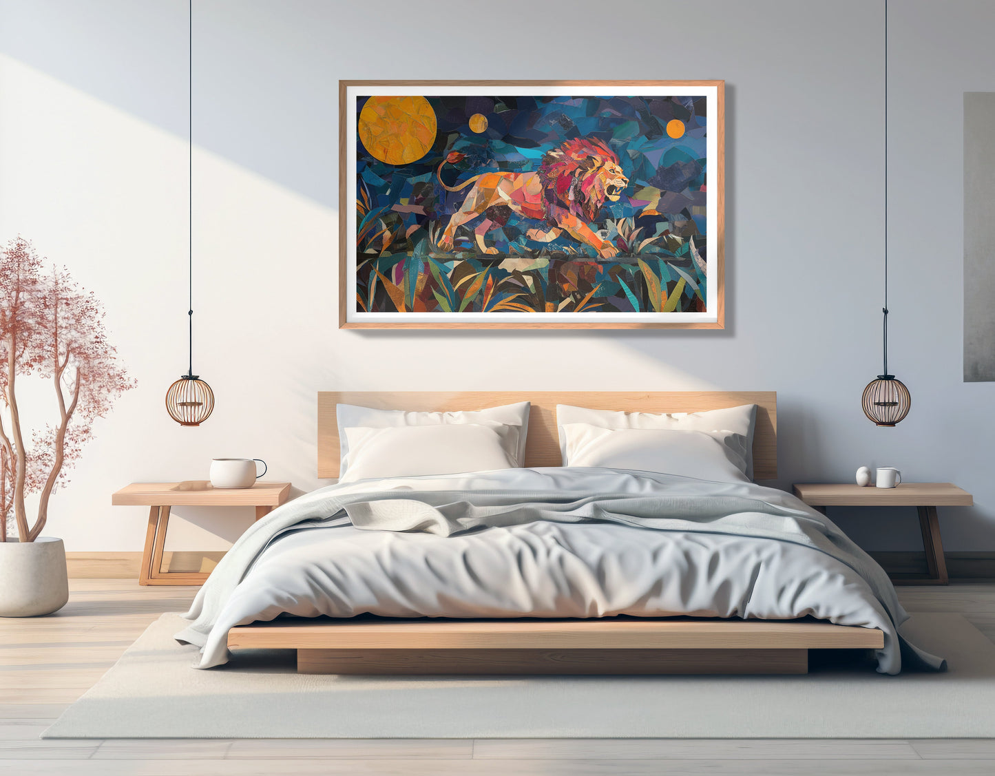Colorful Lion Moon African American canvas print view 81