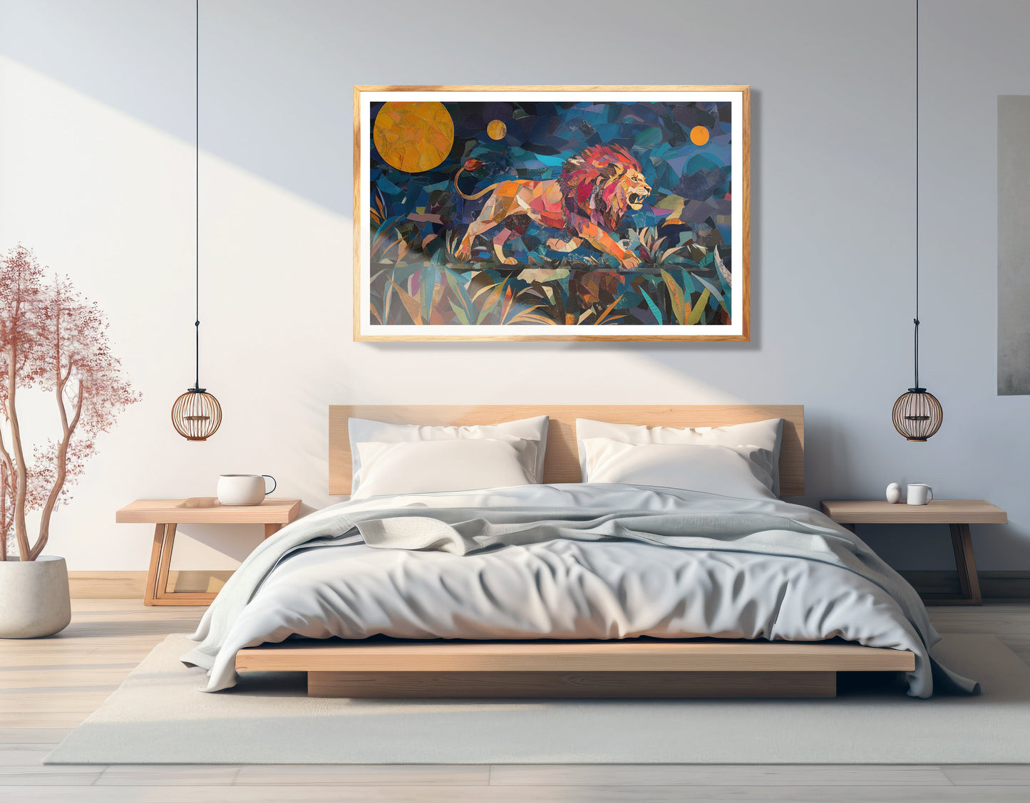 Colorful Lion Moon African American canvas print view 75