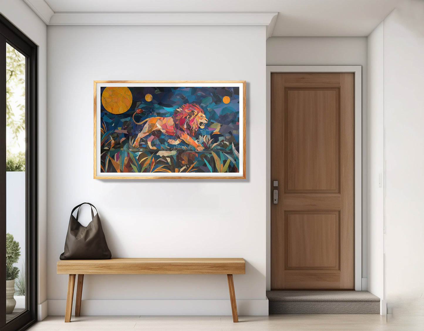 Colorful Lion Moon African American canvas print view 77