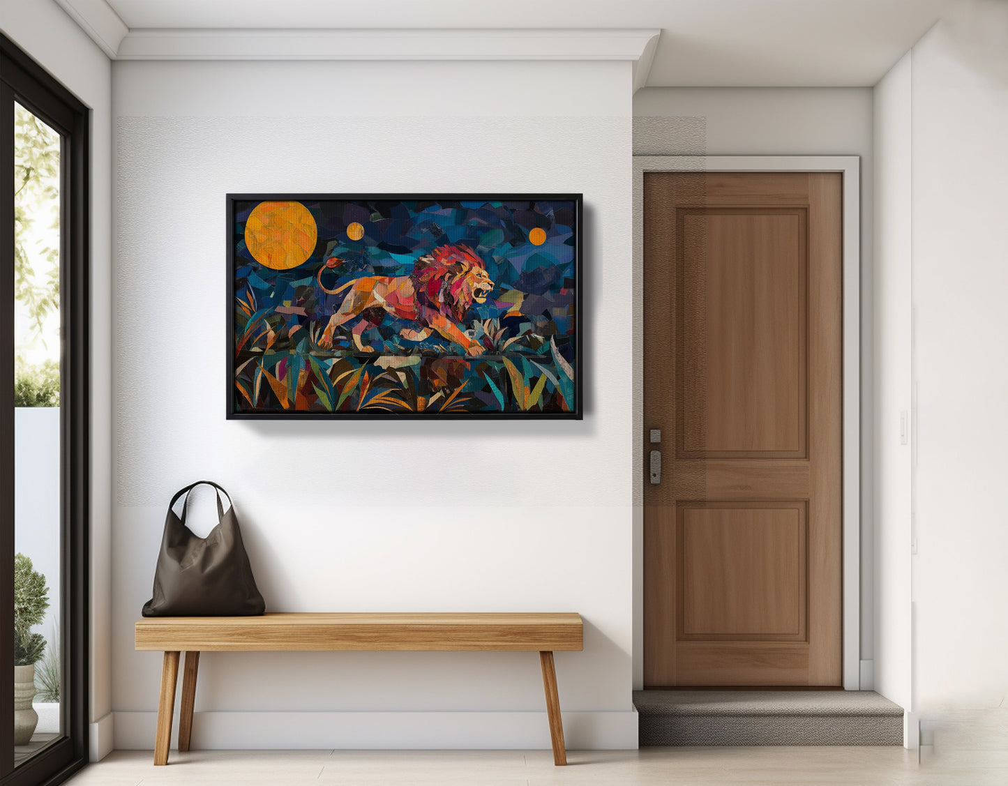 Colorful Lion Moon African American canvas print view 29